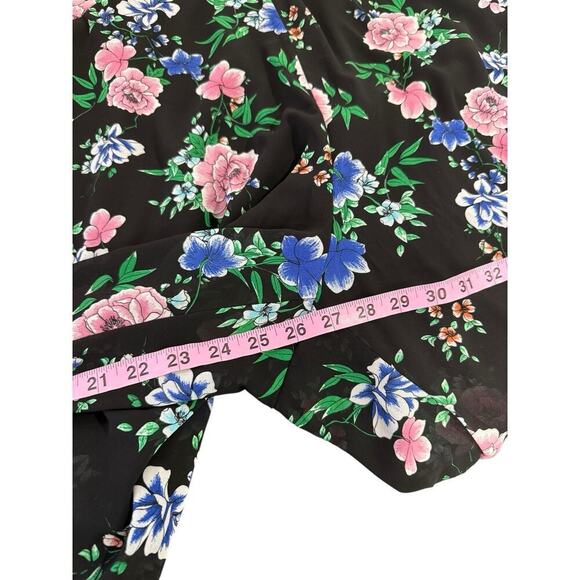 Torrid Black Floral Chiffon Pull On Pants Or Swim Cover Womens Plus Size 5 / 5XL - Picture 8 of 9